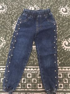 Pearl Embellished Denim Jeans