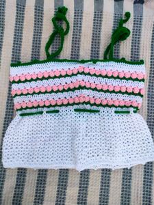 Crochet babydoll Crop Top
