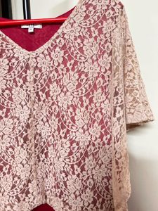 Lace Top Red Dress