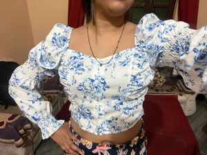 SHEIN WHITE &amp; BLUE TOP