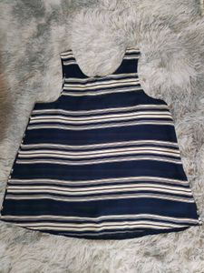 Navy Blue and White Top
