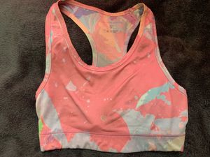Pink Printed Sports Bra