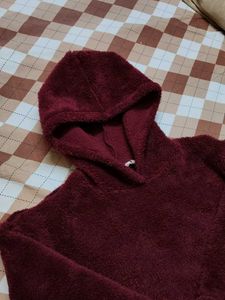 Insense Women Maroon Fleece Hoodie Sweatshirt