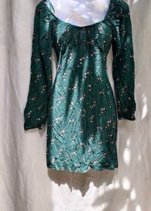 20510. Green Floral Mini Dress