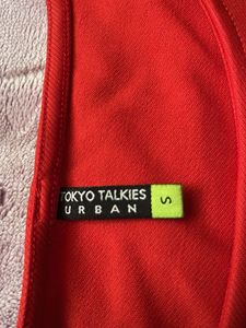Tokyo Talkies Red Slit Crop Top