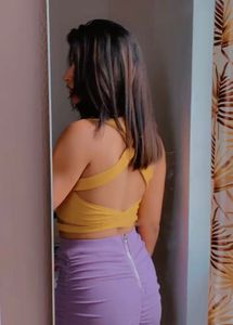 Mustard Backless Back Cross Top