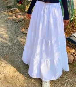 White Tiered Skirt