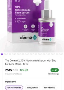 THE DERMA CO 10% NIACINAMIDE FACE SERUM