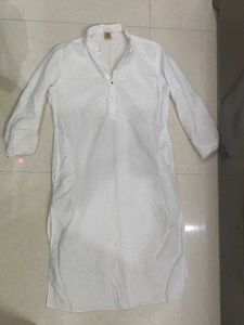 Manyavar White Cotton Kurta