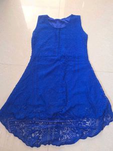 Blue Lace Sleeveless Dress