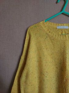 Yellow Knit Sweater with Pocket