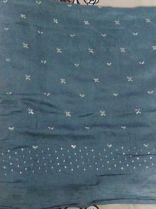 Duppatta with Silver Sequence Work.