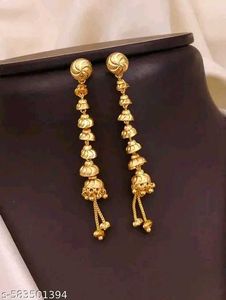 Elegant Gold Tone Dangle Earrings