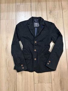 H&M WHITE STRIPE BLAZER IN NAVY BLUE