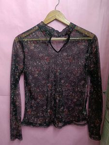 Floral Mesh Top