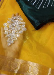 😍Price Drop! Organza Saree With Zari Work Sale 😍