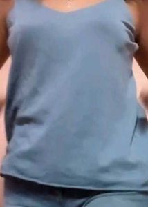 Blue V-neck Cami Tank