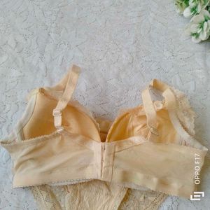 Cream Bra Panty Set