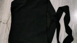 Shein Black Criss Cross Crop Top