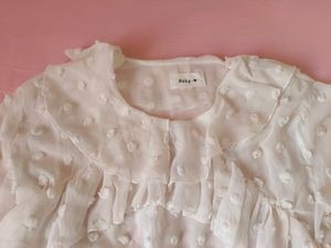 White Ruffled Top