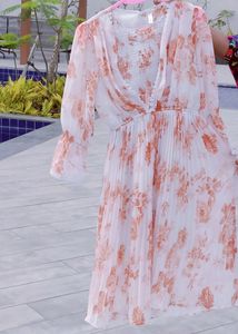 Floral Chiffon Midi Dress