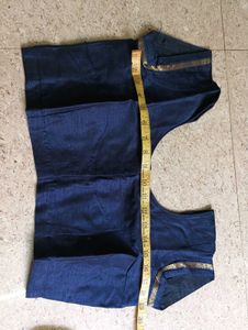 Teal Silk Saree with Gold Embroidery