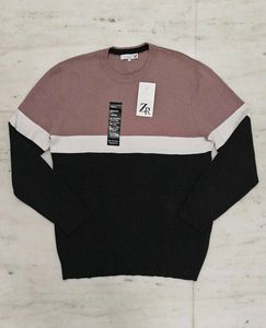 Color Block Crew Neck Sweater