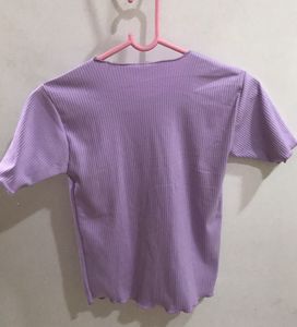 Lilac Purple Curly Edges Top