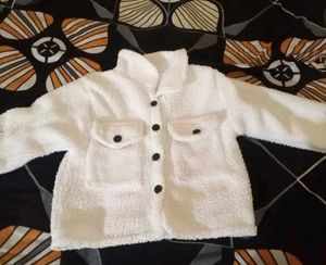 Cream Teddy Cropped Jacket