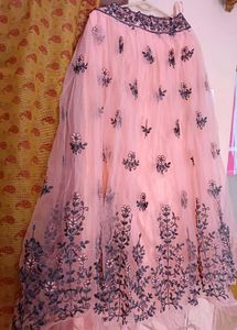 Elegant Pink Embroidered Lehenga Set