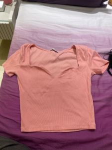 Peach Square Neck Top