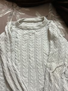 Gray Cable Knit Sweater