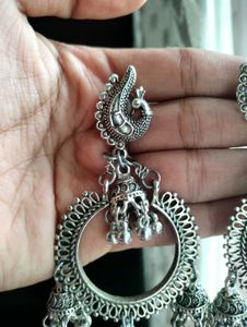 Silver Jhumka Earrings