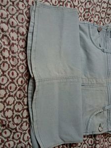 Short Skirt Denim Dungarees