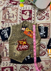Fancy Tshirt Pants Set With Jacket