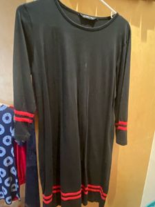Black Dress with Red Stripes