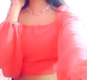 Hot Pink Wrap Top For Women