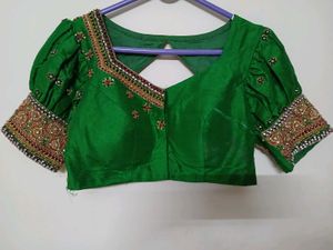 Elegant bottle Green Bridal blouse