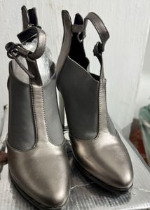 Grey Colour leather Heels