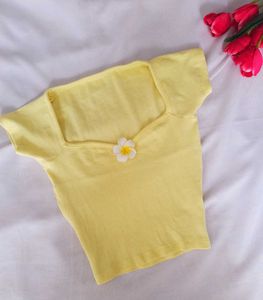 Pretty Yellow Flower Top | Beach vibe