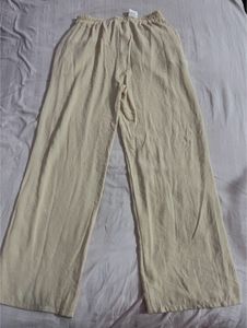 Beige Wide Leg Pants