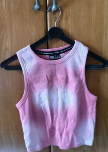 Pink Tie-Dye Crop Tank Top