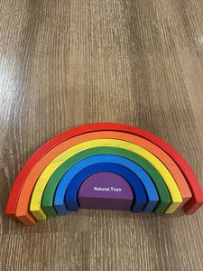 Natural Toys Wooden Stacking Rainbow &amp; Cars