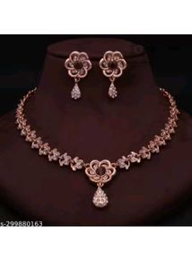 Rose Gold Necklace & Earring Set