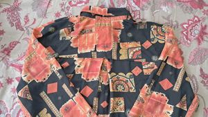 Patterned Button-Down Shirt
