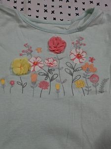 Girls&#39; T-shirt (White &amp; Mint green)