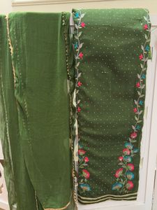 Unstitched floral suit With Dupatta
