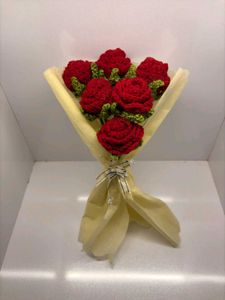 Handmade Crochet Rose Bouquet