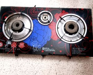 SURYA CRYSTAL 3 Burner Glass Top Stove