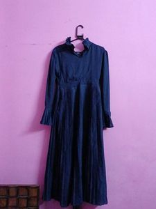Elegant Navy Blue Long Sleeve Dress